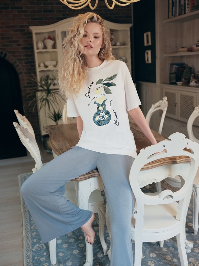 Women's polo neck shirt CONTE ELEGANT LD 3036, s.170-92, milk-dessert - 1