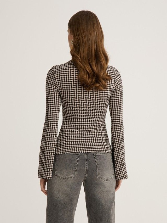 Women's polo neck shirt CONTE ELEGANT LD 3147, s.170-92, beige-dogtooth - 3