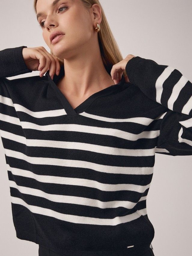 Women's pullover CONTE ELEGANT LDK2390, s.170-84, black-white - 6