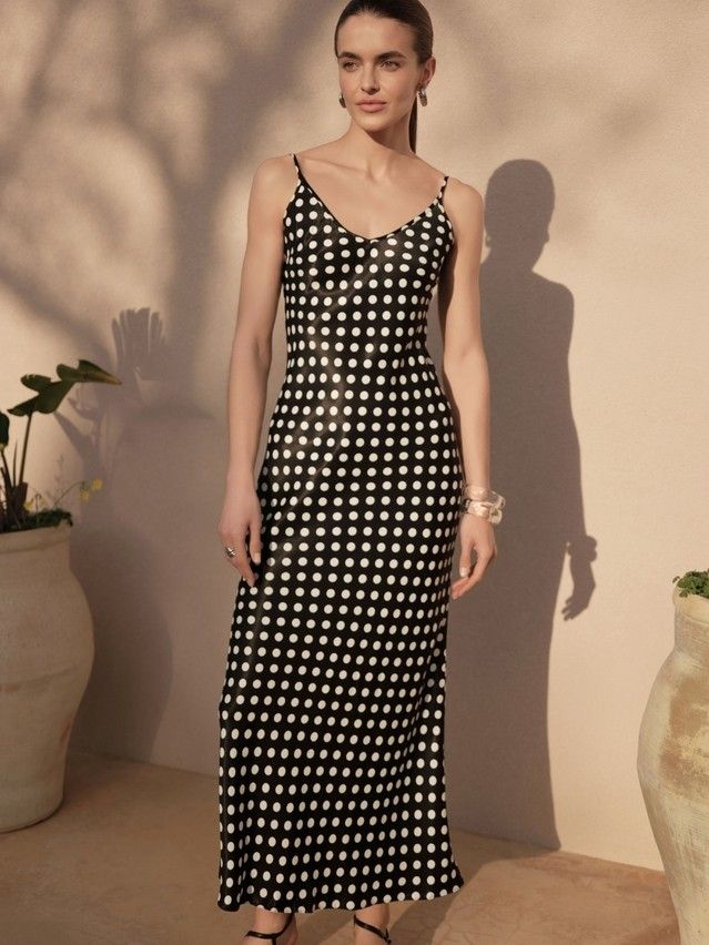 Women's gown CONTE ELEGANT LPL 2613, s.170-84-90, black-white dots - 3
