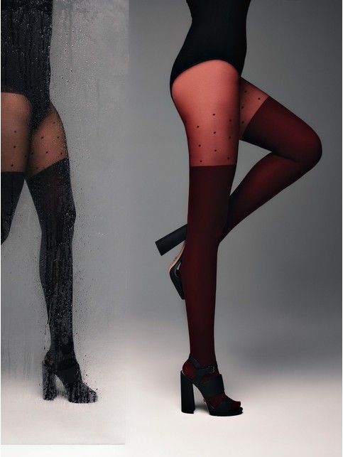 Polka dot tights with imitation golfins SENSATION Lycra®