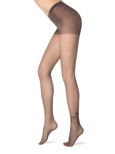 Transparent tights with a tattoo pattern FREE Lycra®