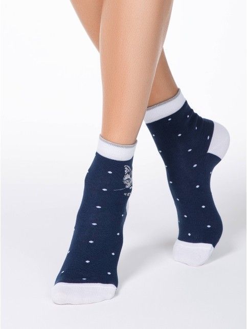 Cotton socks CLASSIC with rhinestones and lurex