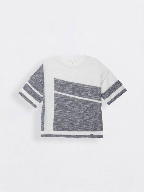 Jumper with a geometric pattern made of Italian yarn LDK051