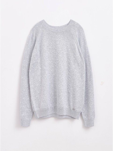 Dotted jumper made of cotton yarn and modal LDK 140