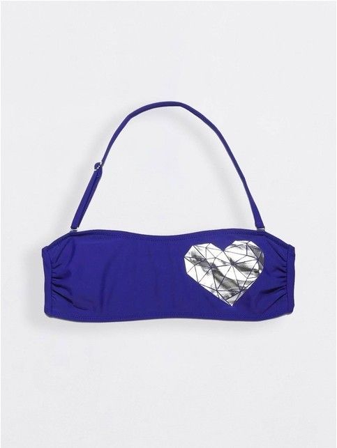 Bandeau bodice with metallic print SWEET LOVE