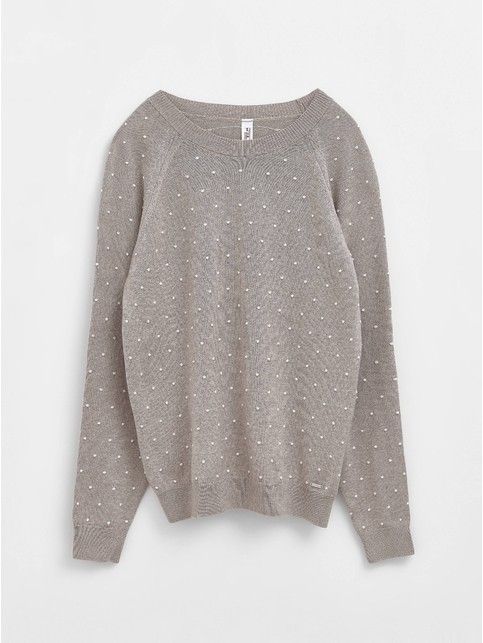 Dotted jumper made of cotton yarn and modal LDK 140