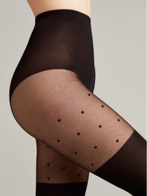 Polka dot tights with imitation golfins SENSATION Lycra®