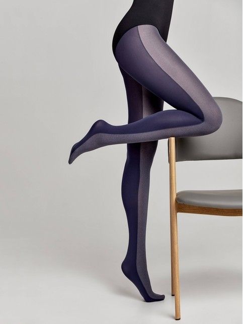 Tights with a two-color pattern DUET Lycra®