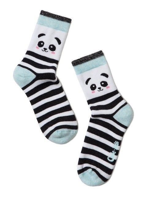 Striped Terry Socks SOF-TIKI with Panda Patterns