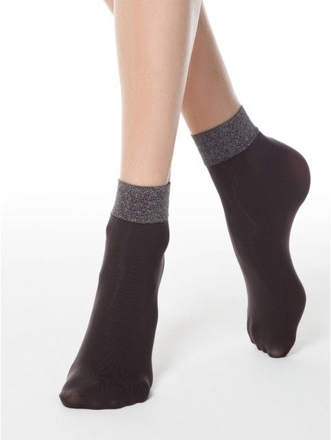Socks with a wide elastic band FANTASY with lurex