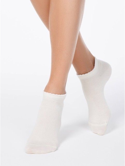 Short cotton socks ACTIVE with picot
