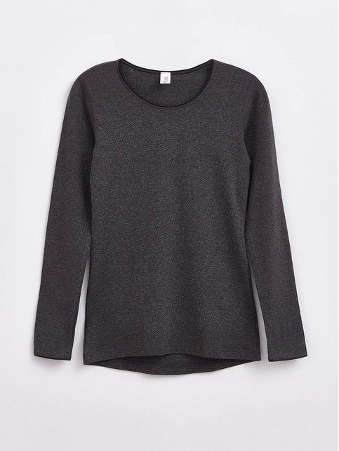 Thermal jacket with a round neck