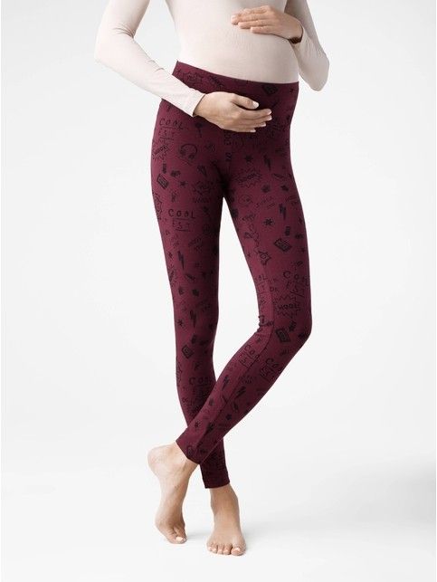 Ultra-comfortable maternity leggings with a trendy pattern MAMA ART