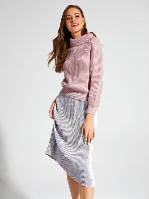 Italian yarn textured knit sweater with cotton LDK 078