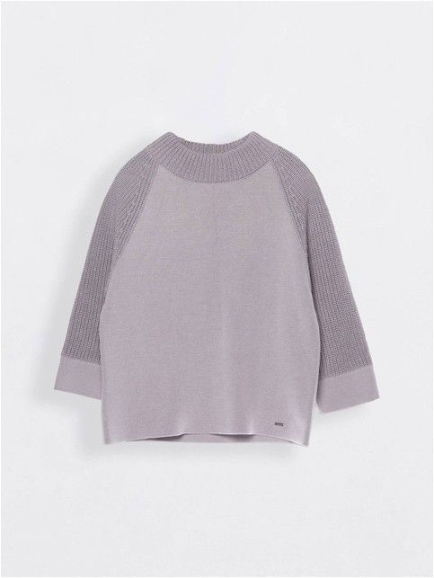 Jumper with flared sleeves in cotton yarn and modal LDK 109