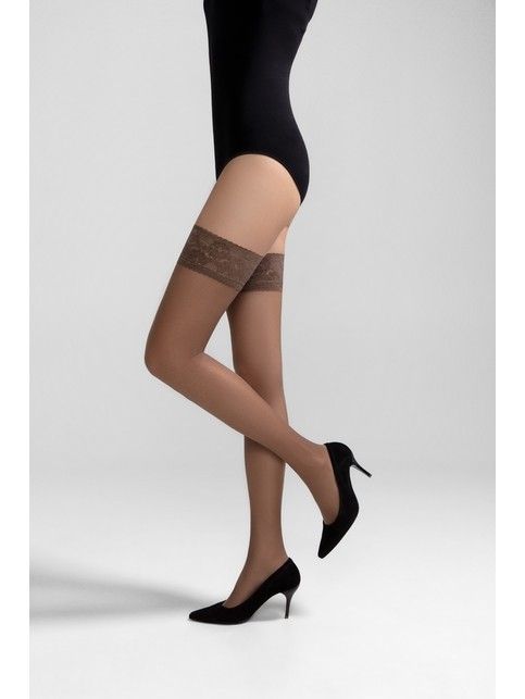 Ultra-thin stockings with openwork elastic band CLASS 12 ( euro-packing)