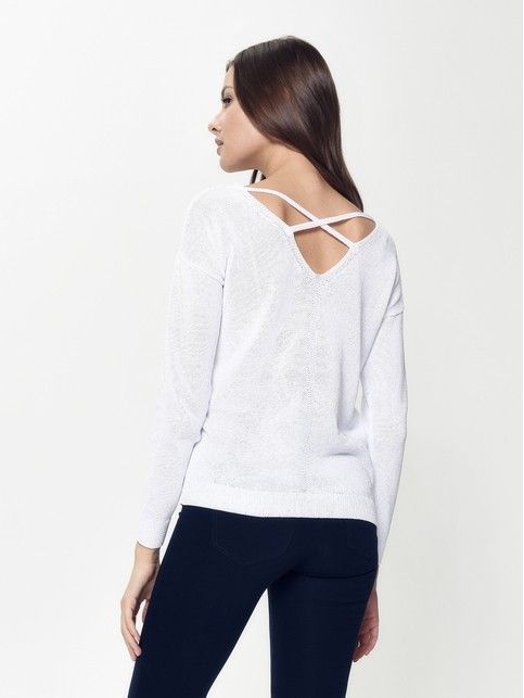 Trendy straight-cut long-sleeve jumper LDK049