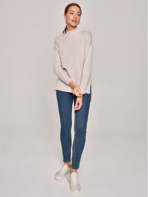 Oversized tunic in viscose, merino wool and cashmere LDK 117
