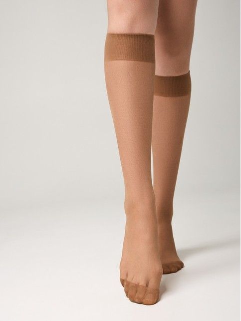 Thin elastic knee socks TENSION 20 (2 pairs per pack)