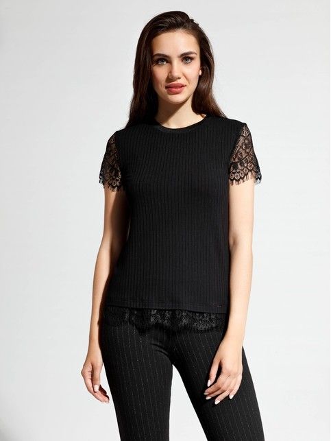 Premium quality textured viscose top with lace LD 1033