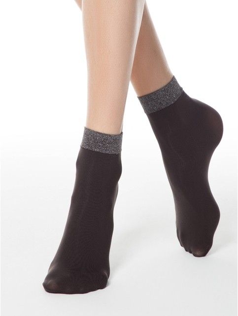 Socks with imitation seam at the back FANTASY with lurex
