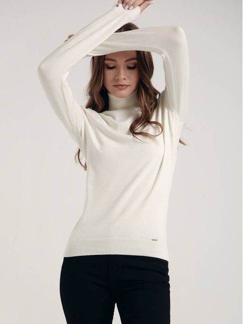 Jumper with decorative pearl on sleeves LDK 148