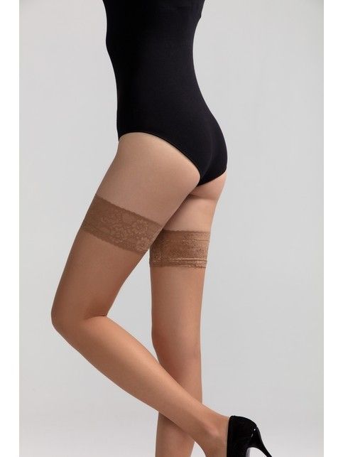 Ultra-thin stockings with openwork elastic band CLASS 12 ( euro-packing)