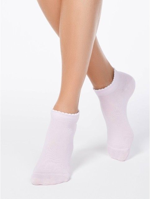 Short cotton socks ACTIVE with picot