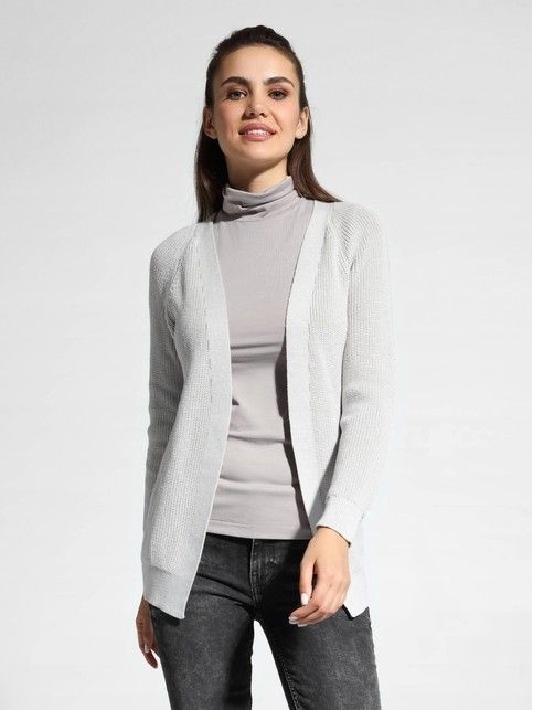 Extended cardigan made of Italian yarn with viscose and cotton LDK 076