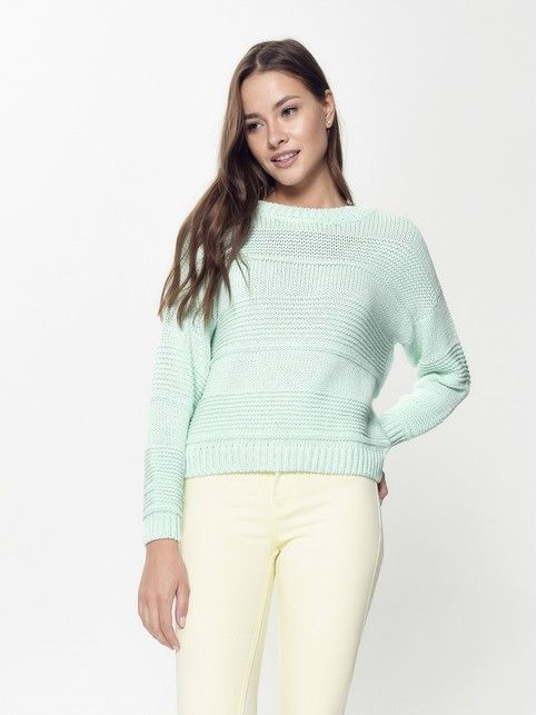 Trendy jumper made of voluminous yarn with cotton LDK042