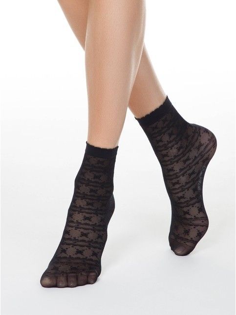 Thin socks FANTASY with openwork pattern