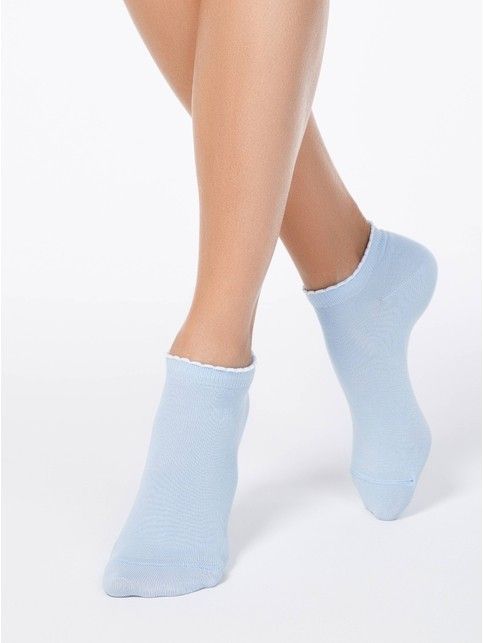 Short cotton socks ACTIVE with picot