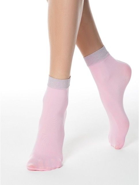 Socks with imitation seam at the back FANTASY with lurex