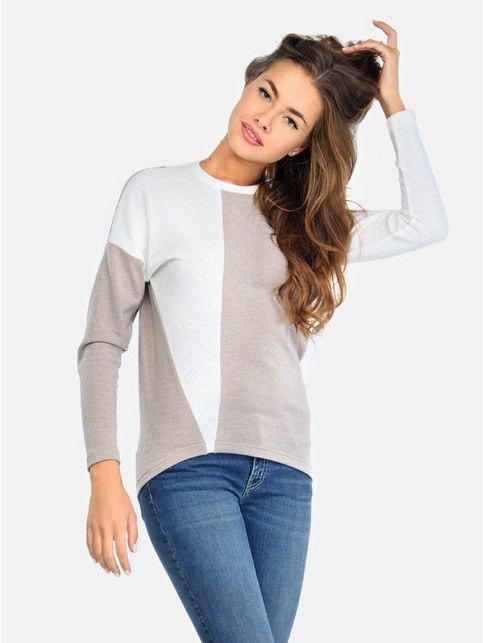 Jumper with a boxy fit and an asymmetric pattern of LD 673