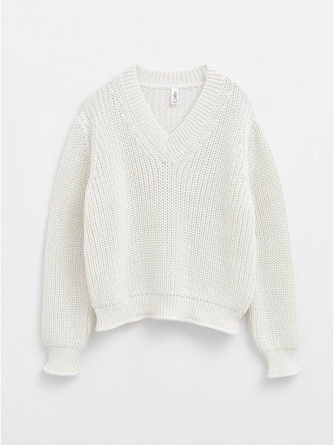 Textured jumper made of chunky yarn with cotton LDK 151
