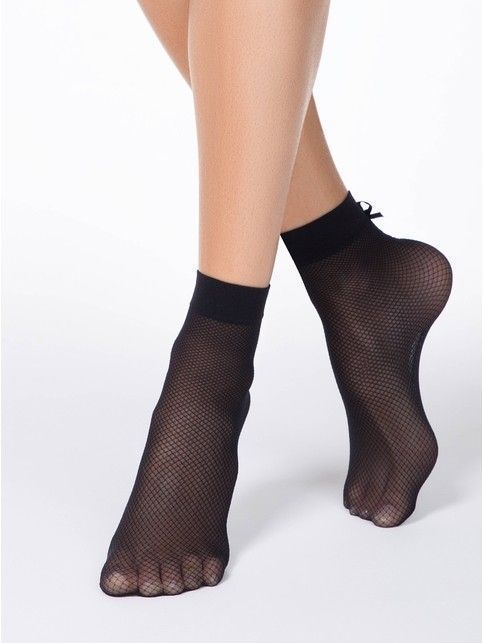 Socks with a decorative bow FANTASY 40