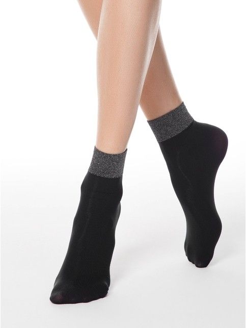 Socks with a wide elastic band FANTASY with lurex