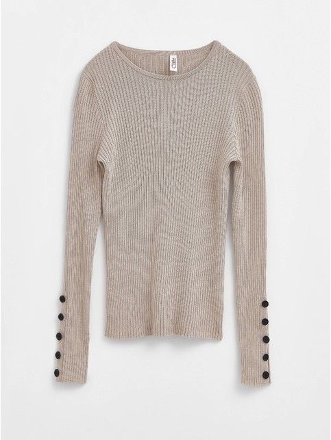 Ribbed jumper with decorative buttons LDK 147