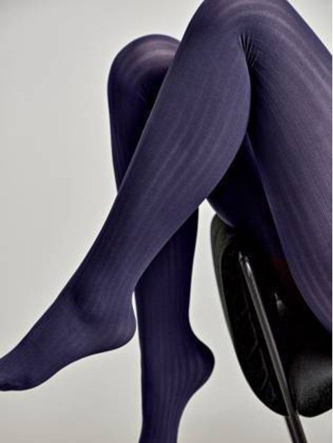 VOYAGE embossed stripe tights