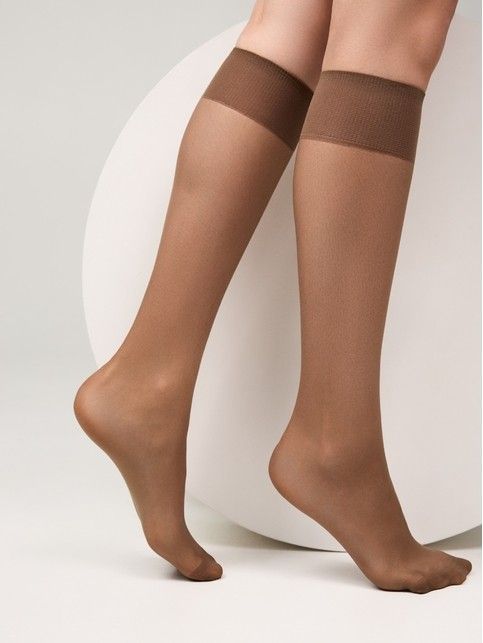 Thin elastic knee socks TENSION 20 (2 pairs per pack)