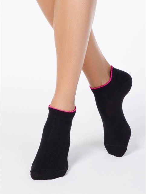 Short cotton socks ACTIVE with picot