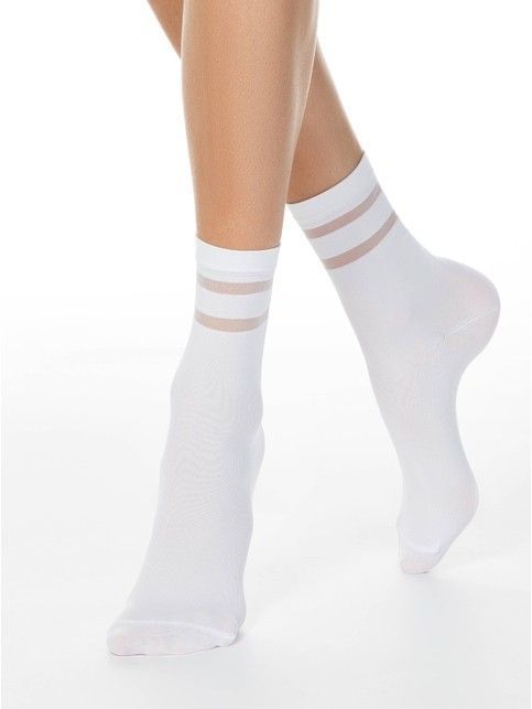 Socks with transparent mesh stripes FANTASY