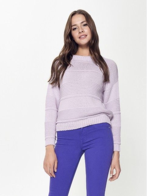Trendy jumper made of voluminous yarn with cotton LDK042