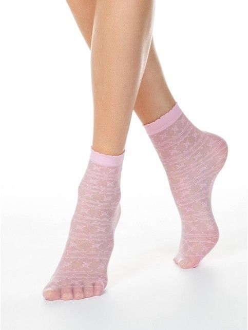 Thin socks FANTASY with openwork pattern