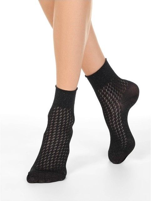 Fishnet socks AJOUR from viscose with lurex