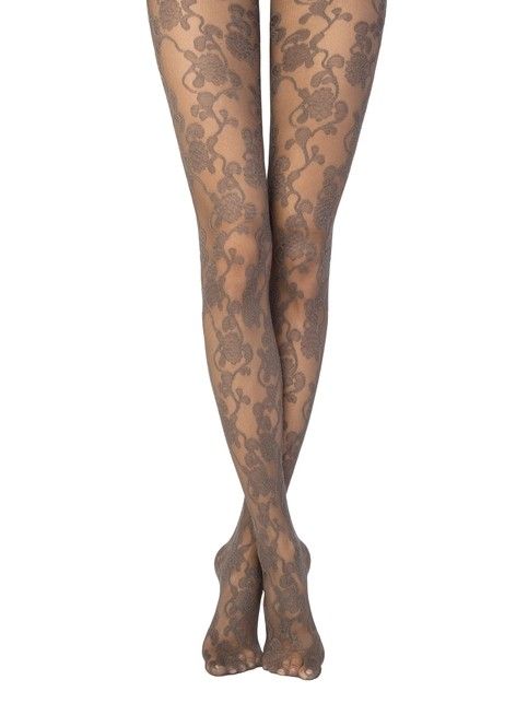 Tights with a floral pattern KELLY Lycra®