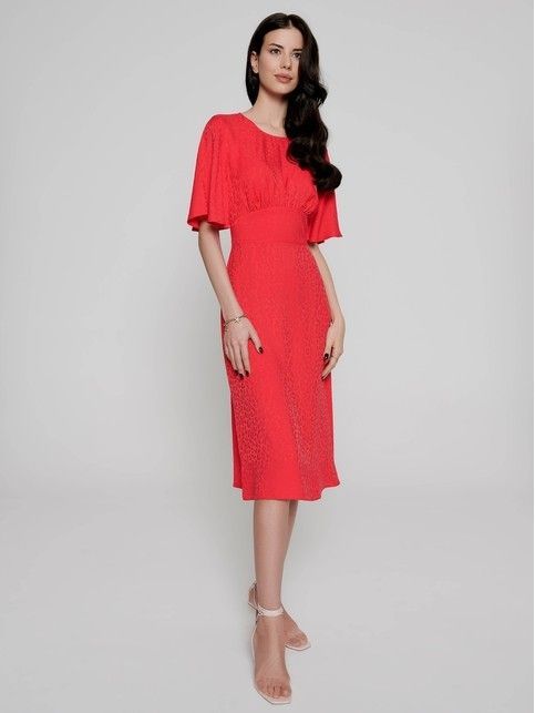 Premium viscose midi dress with open back LPL 1142