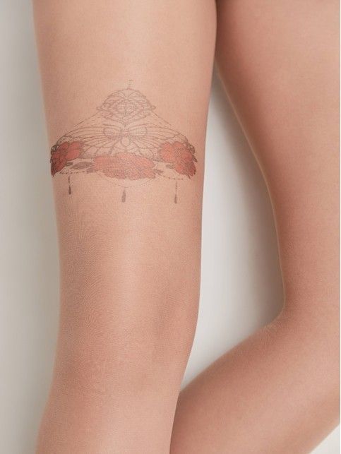 Tights TATTOO with a pattern Butterfly
