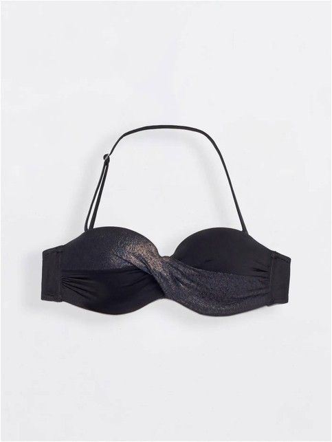 Bikini bandeau with drawstring and 